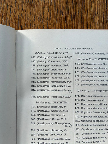 Index Fungorum Britannicorum (c.1863) by MC Cooke