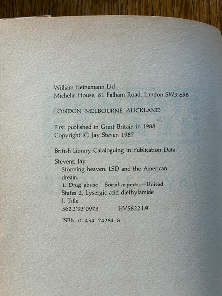 Storming Heaven: LSD and the American Dream (1988) by Jay Stevens