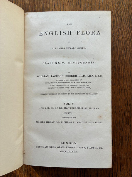 Hooker's British Flora, 2 Vols. (1833 & 1836) | Fungi, Mosses & Lichens