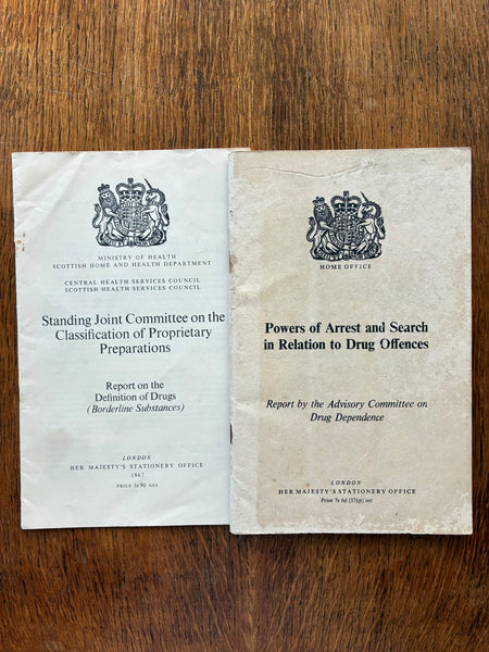 British Government Drug Reports x 7 (1965-1970) HMSO