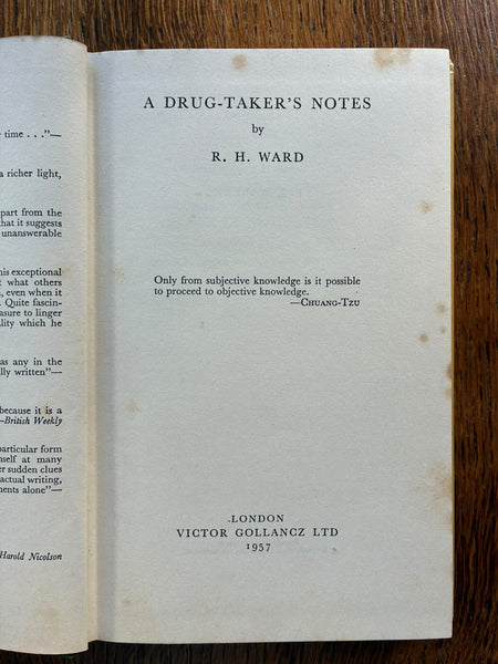 A Drug-Taker's Notes (1957) by Richard Heron Ward